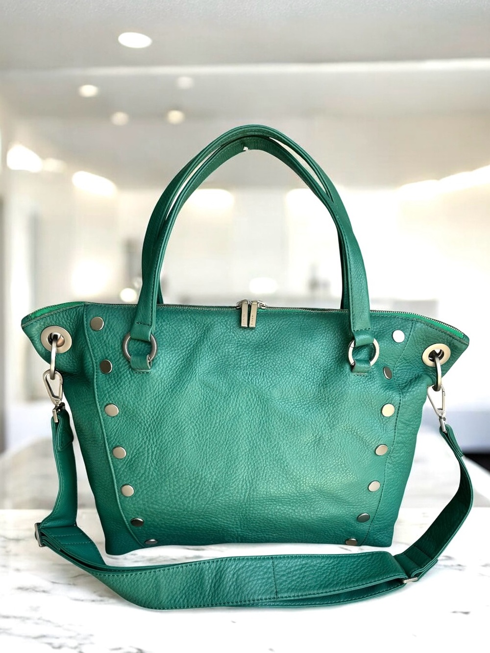 Hammitt Daniel Large Leather Tote Bag in Verdant Green